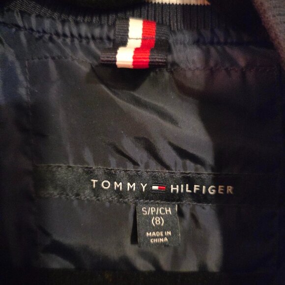 TOMMY HILFIGER Boy's Jacket Coat (8) Small -Blue- Zipper Baseball/Varsity style - Picture 3 of 7